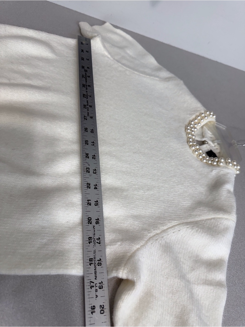 ANN TAYLOR  Ivory Short-Sleeve Pearl-Trim Sweater SIZE SMALL NEW / UNWORN - Picture 3 of 10